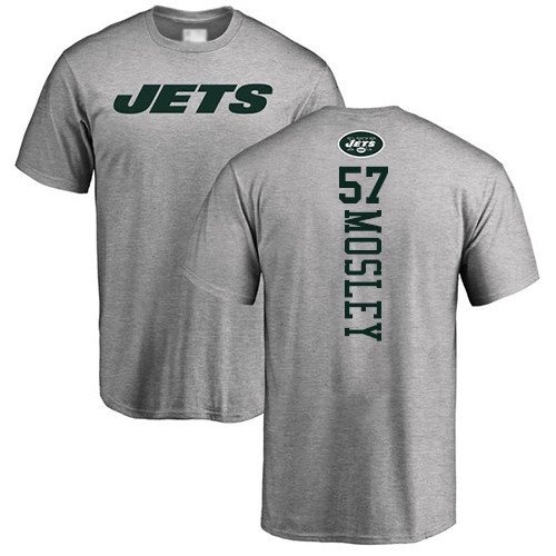 New York Jets Men Ash C.J. Mosley Backer NFL Football #57 T Shirt->new york jets->NFL Jersey